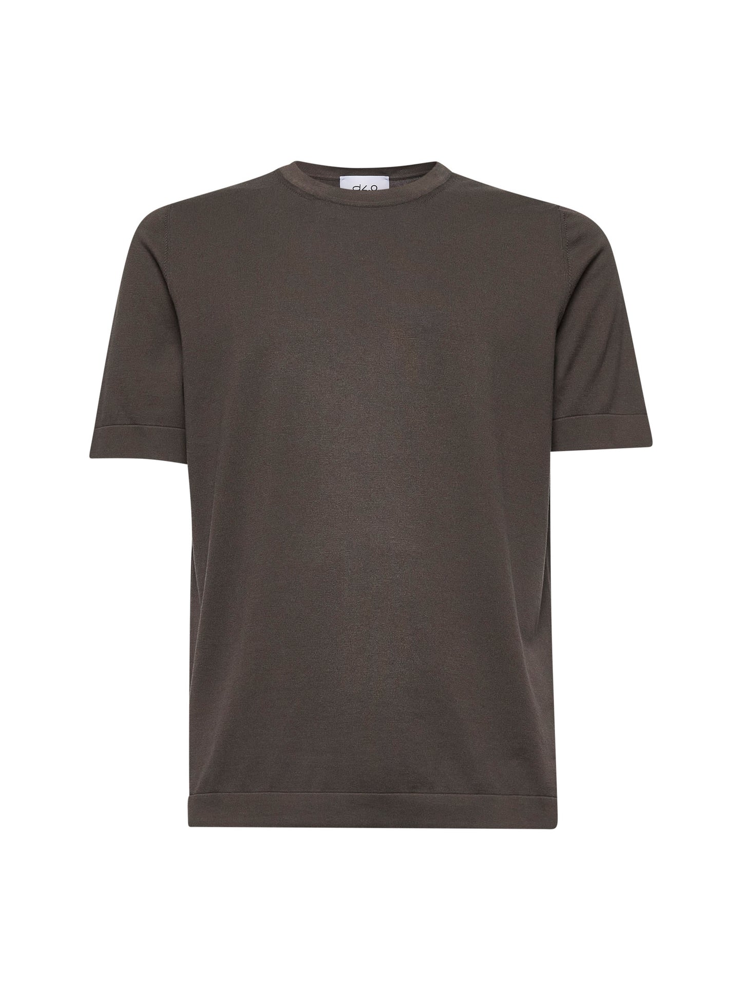 T-shirt in maglia di cotone marrone