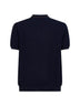 Blue cotton knit polo shirt