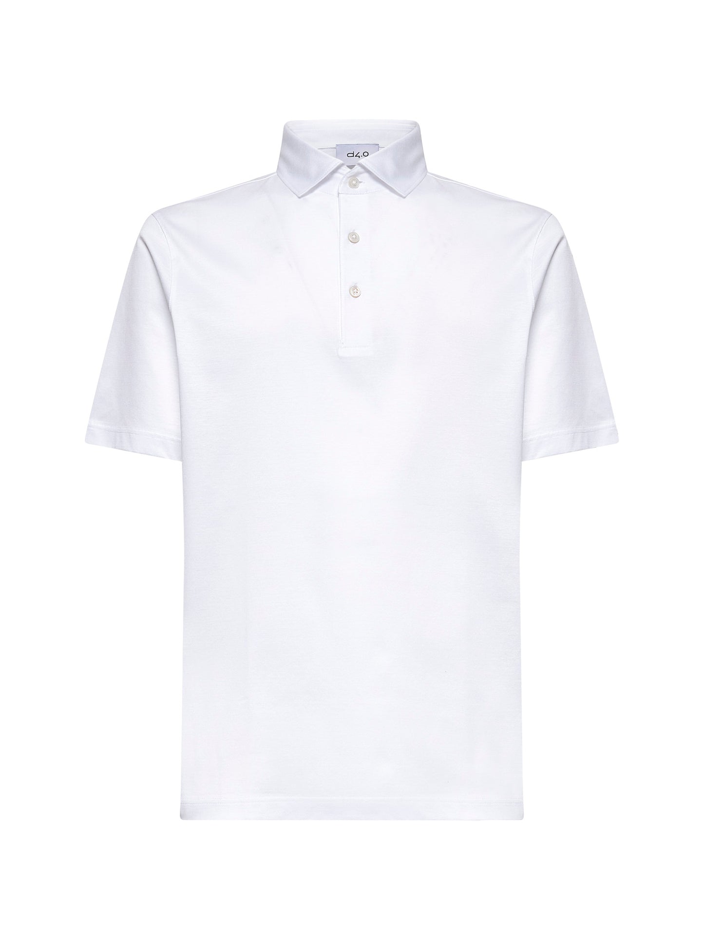 White lisle jersey polo shirt