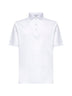White lisle jersey polo shirt