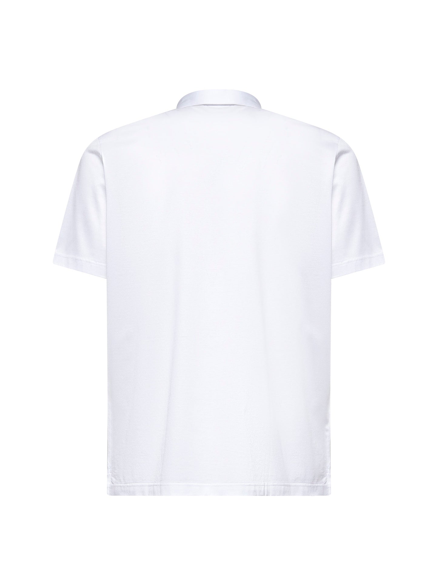 White lisle jersey polo shirt