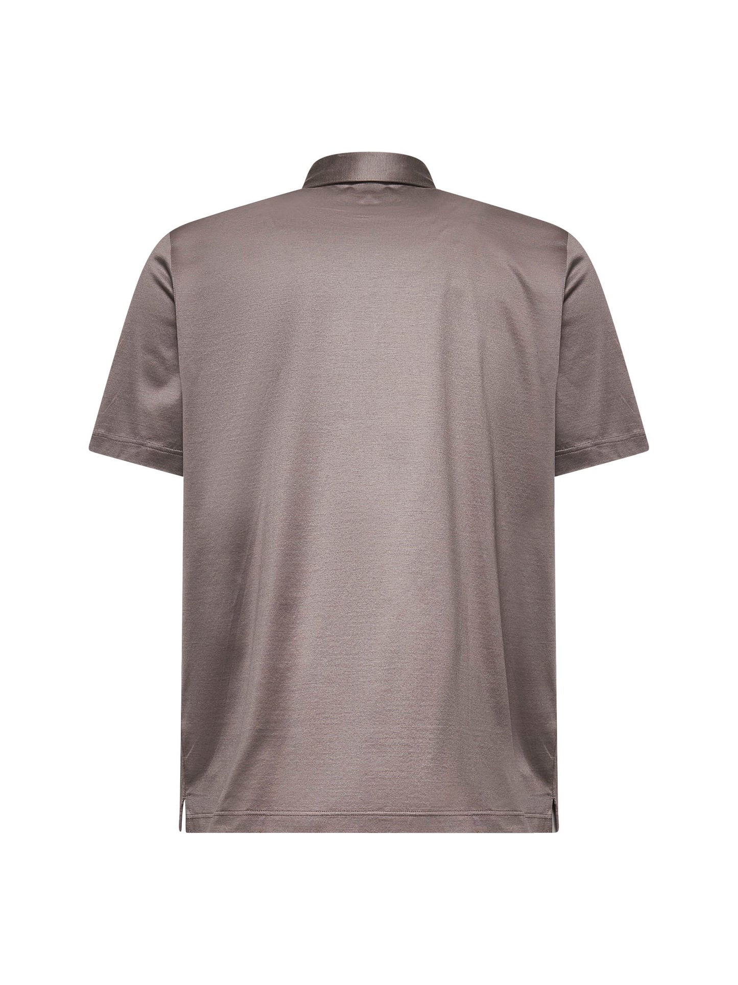 Brown lisle jersey polo shirt