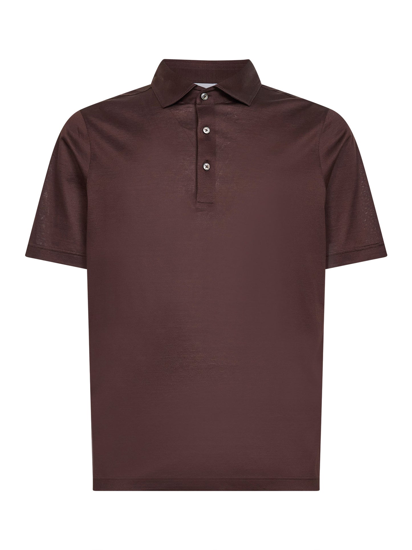 Brown lisle jersey polo shirt<BR/>