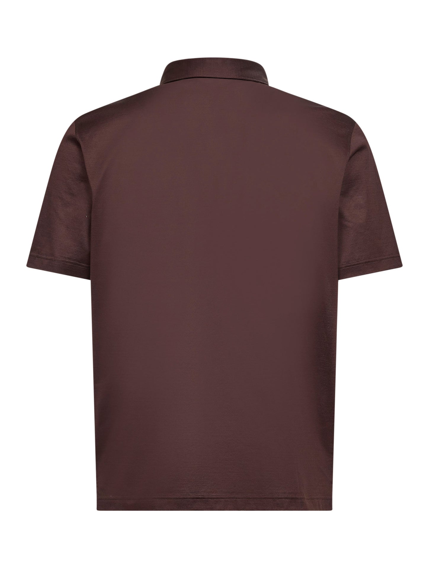 Brown lisle jersey polo shirt<BR/>
