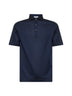 Blue lisle jersey polo shirt