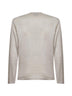Beige linen jersey long-sleeved T-shirt