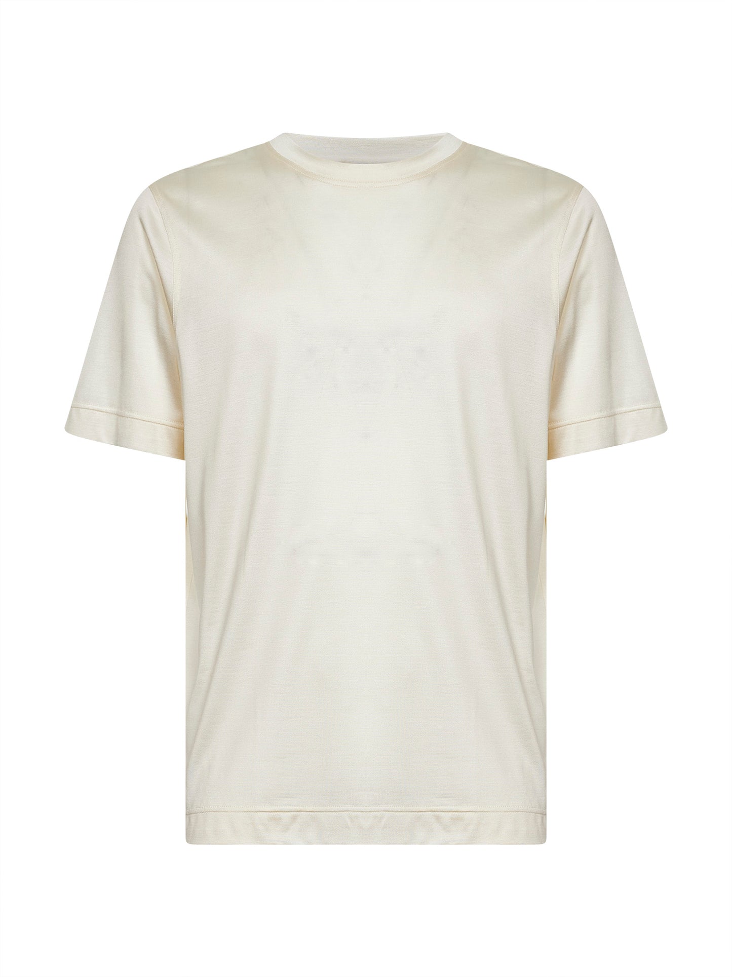 Ivory silk jersey crewneck T-shirt
