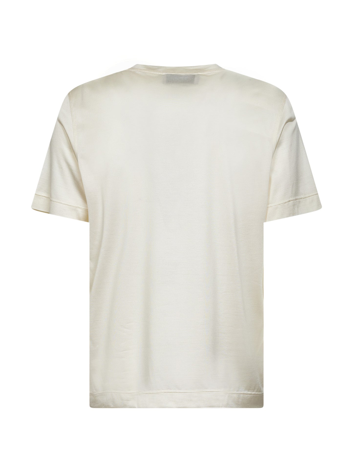 Ivory silk jersey crewneck T-shirt