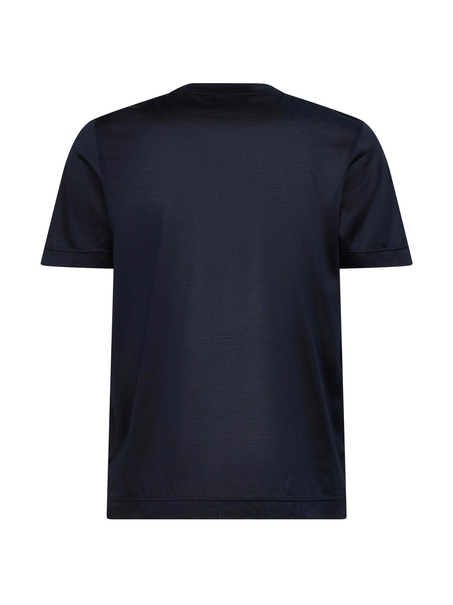 Blue silk jersey crewneck T-shirt
