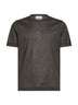 Brown silk jersey crewneck T-shirt