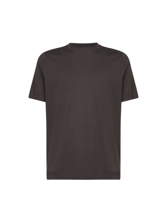 Brown cotton jersey T-shirt