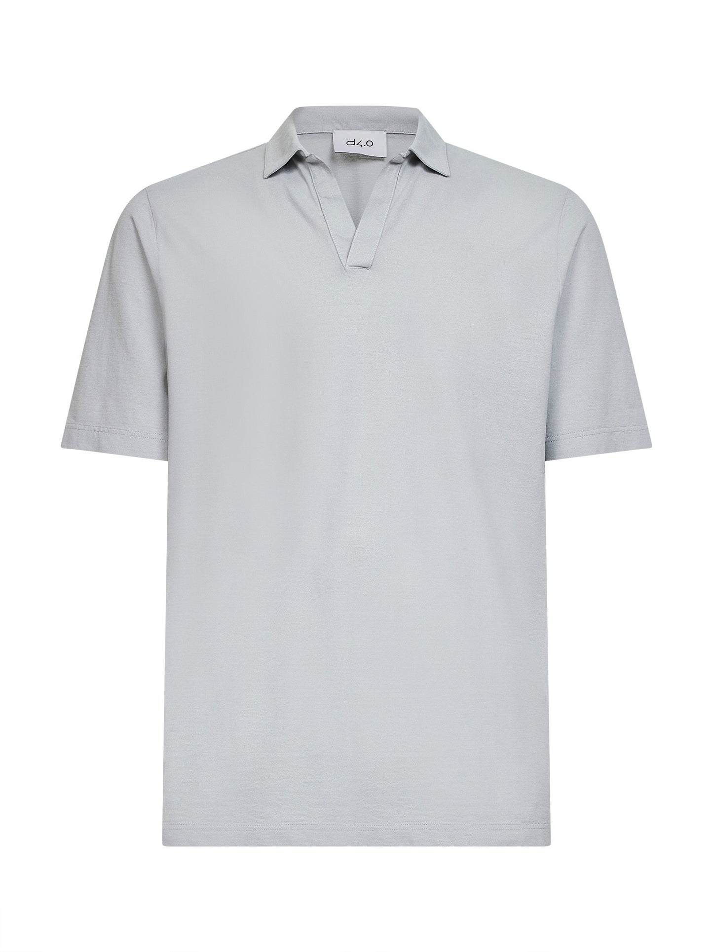 Polo senza bottoni in jersey di cotone grigio