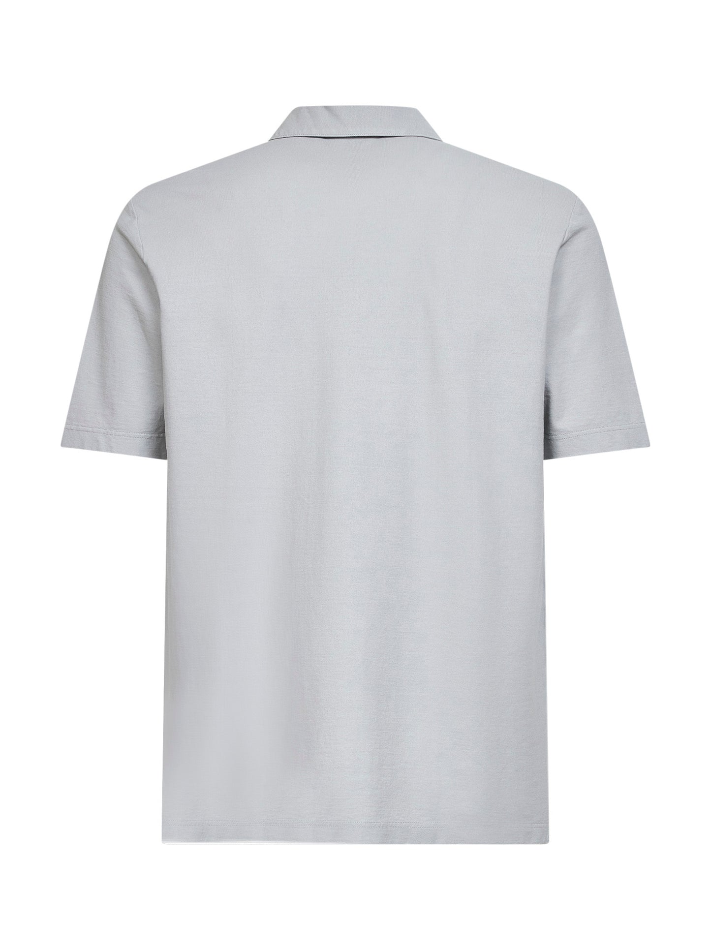 Polo senza bottoni in jersey di cotone grigio