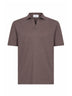 Brown cotton jersey buttonless polo shirt