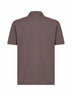 Brown cotton jersey buttonless polo shirt