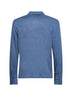 Light blue slub linen jersey polo shirt