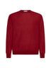Red virgin wool crewneck sweater