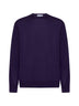 Maglia girocollo in lana vergine viola