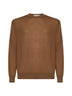 Hazelnut brown virgin wool crewneck sweater
