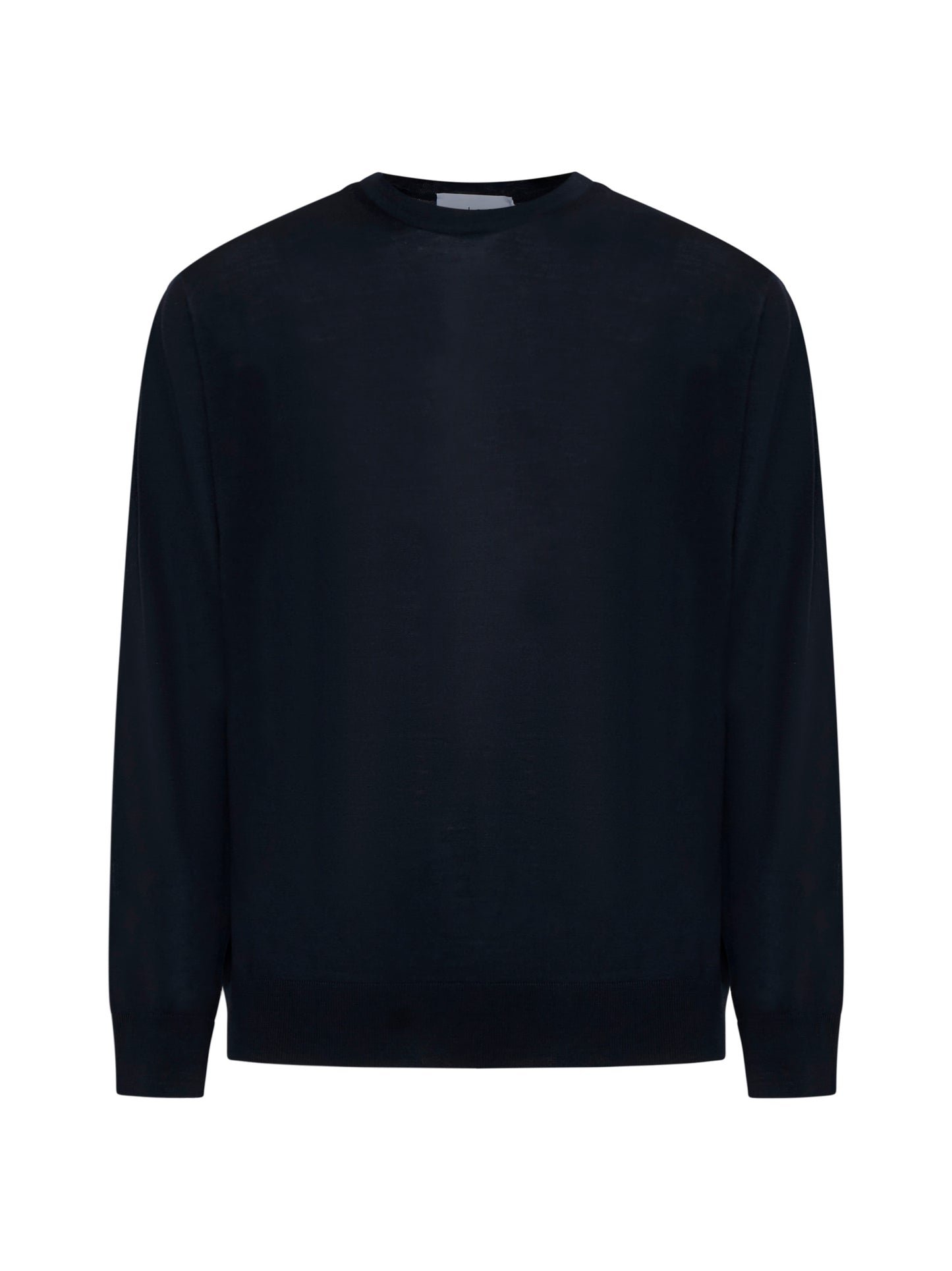 Maglia girocollo in lana vergine blu