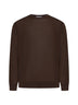 Maglia girocollo in lana vergine marrone