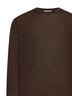 Maglia girocollo in lana vergine marrone