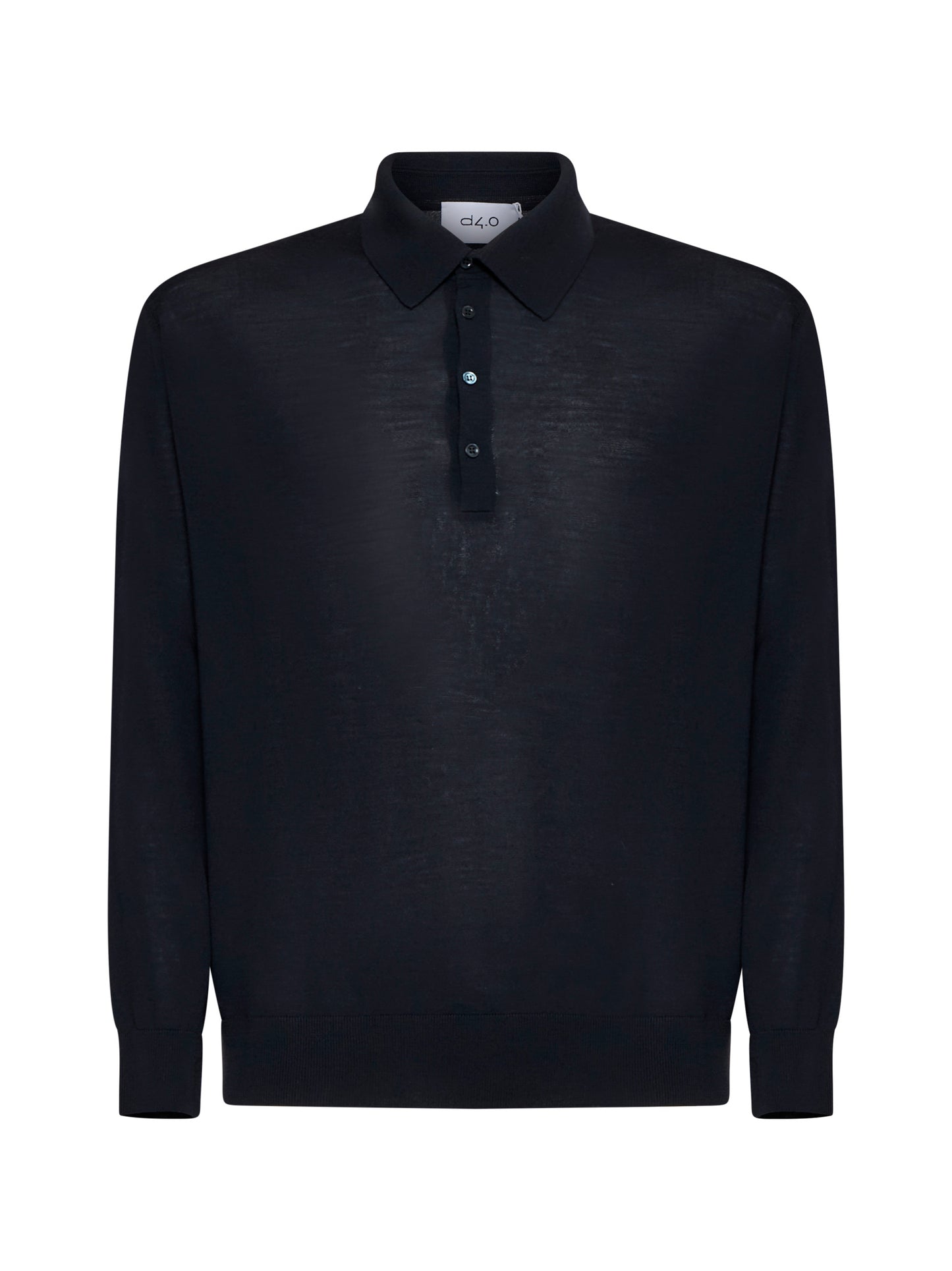 Camicia in maglia di lana vergine blu