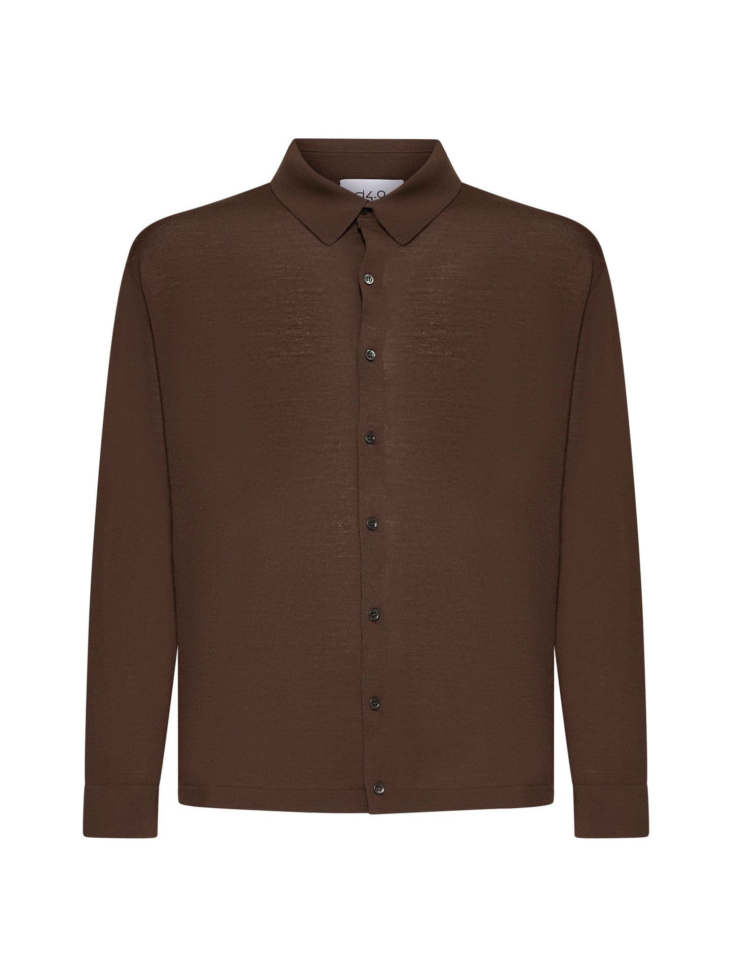 Camicia in maglia di lana vergine marrone