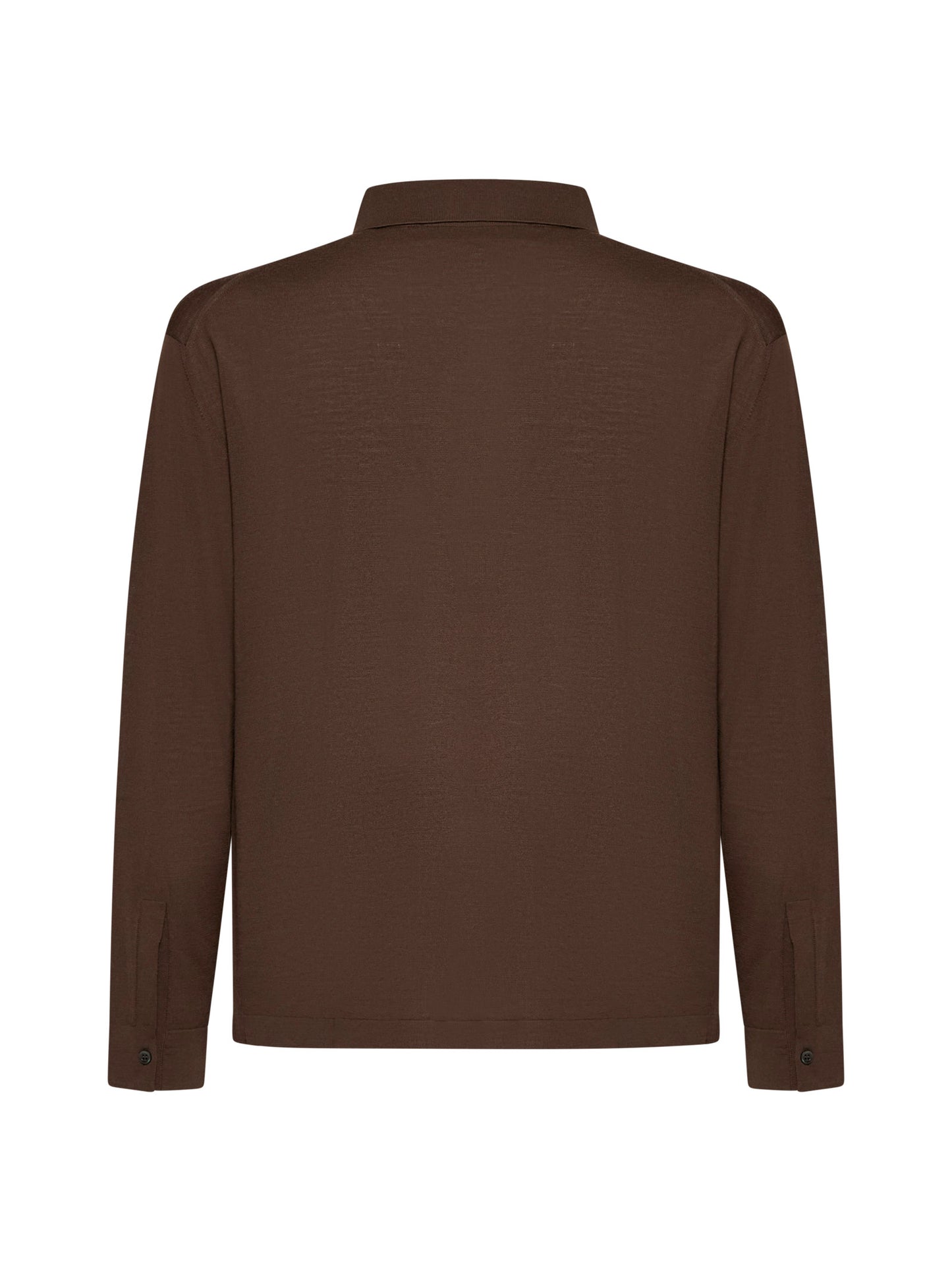 Camicia in maglia di lana vergine marrone