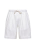 Bermuda con pince in jersey di cotone bianco
