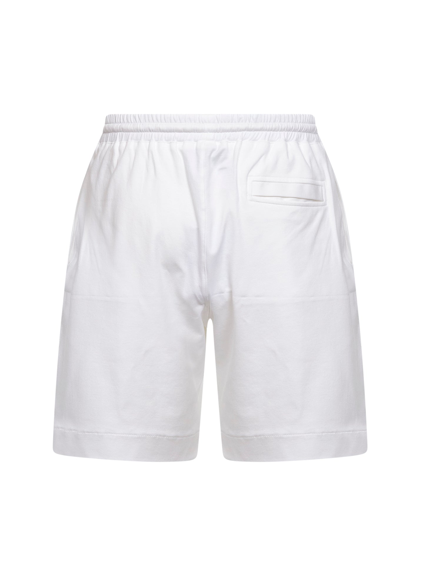 Bermuda con pince in jersey di cotone bianco