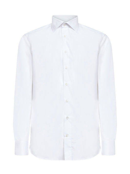 Camicia in popeline di cotone bianco