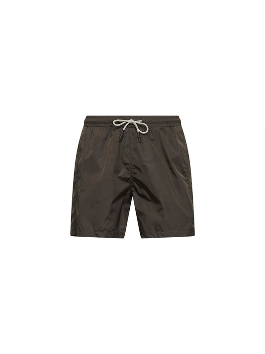 Shorts da mare in nylon verde militare