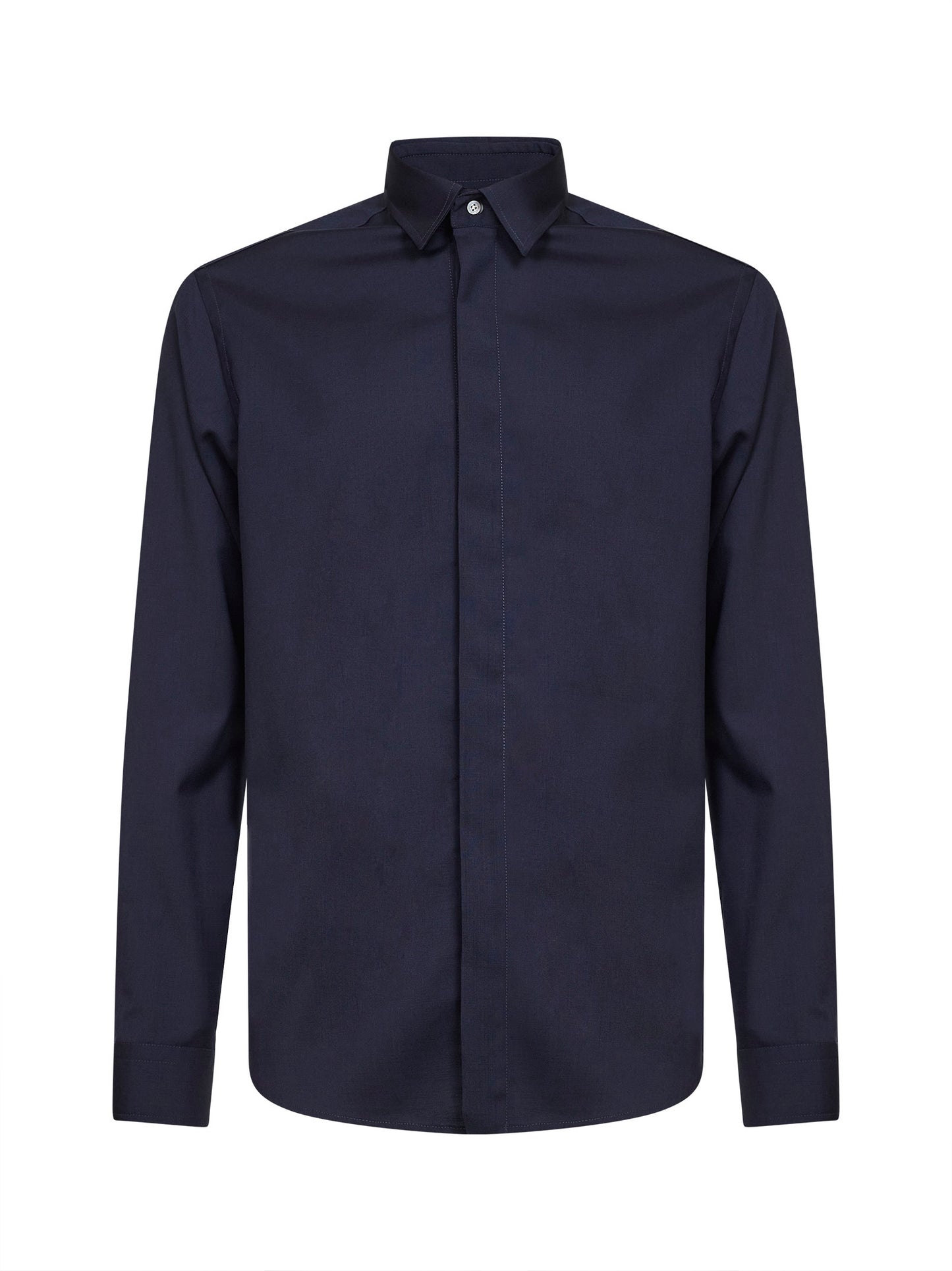 Dark navy stretch wool blend shirt