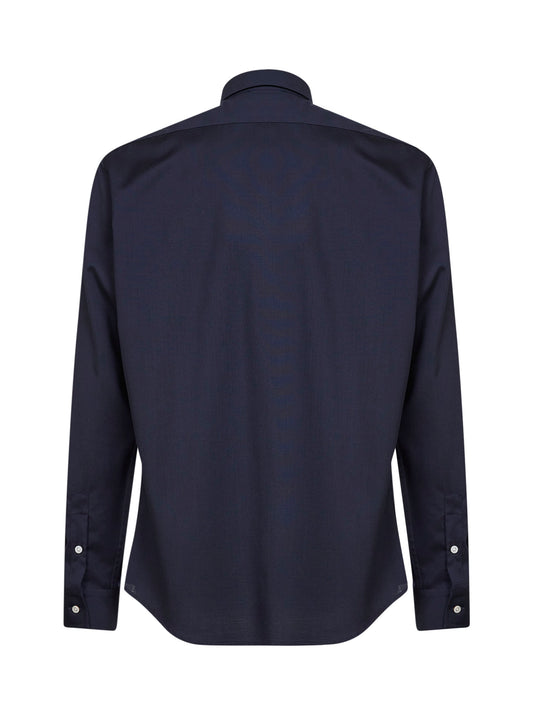 Dark navy stretch wool blend shirt