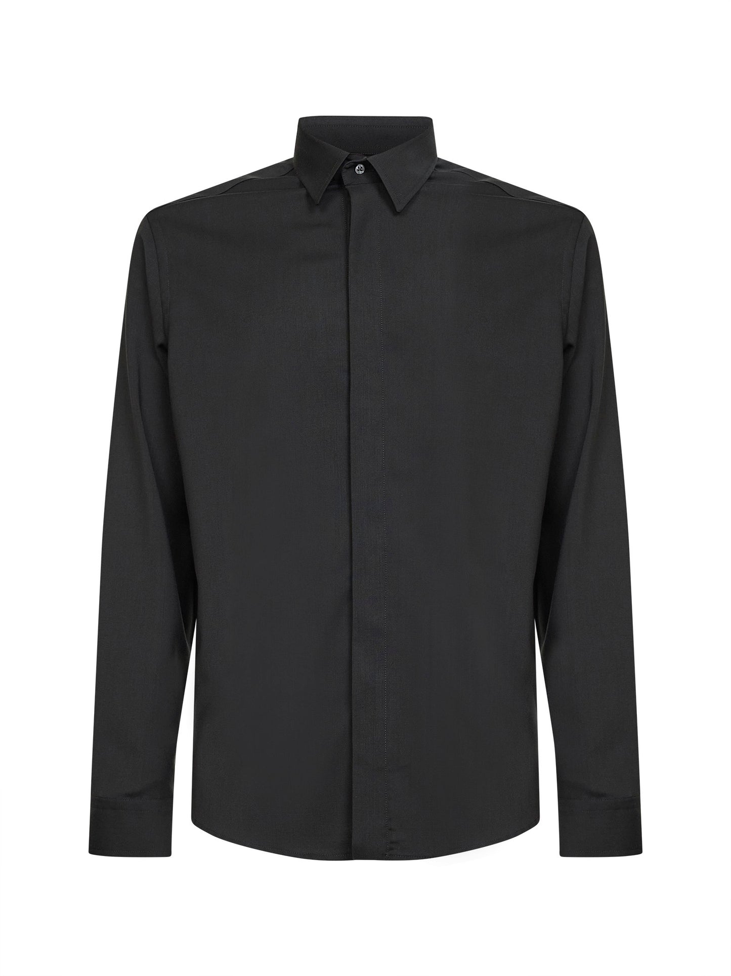 Charcoal stretch wool blend shirt