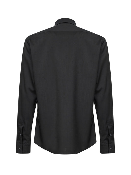 Charcoal stretch wool blend shirt