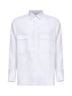 Camicia stile polo in lino bianco