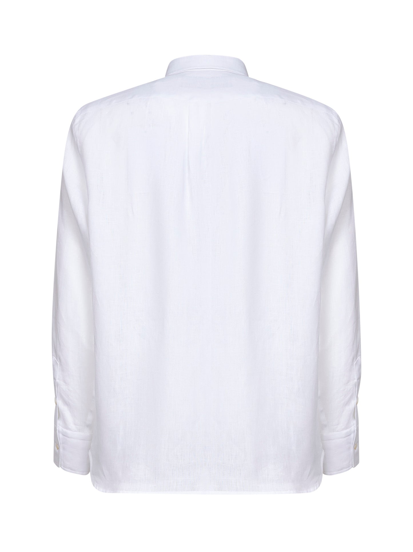 Camicia stile polo in lino bianco