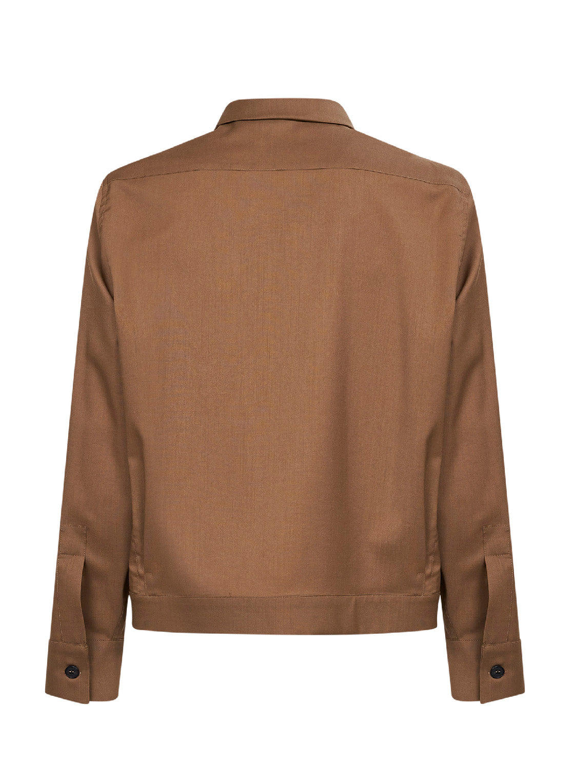 Giacca camicia in misto lana vergine stretch safari<BR/>