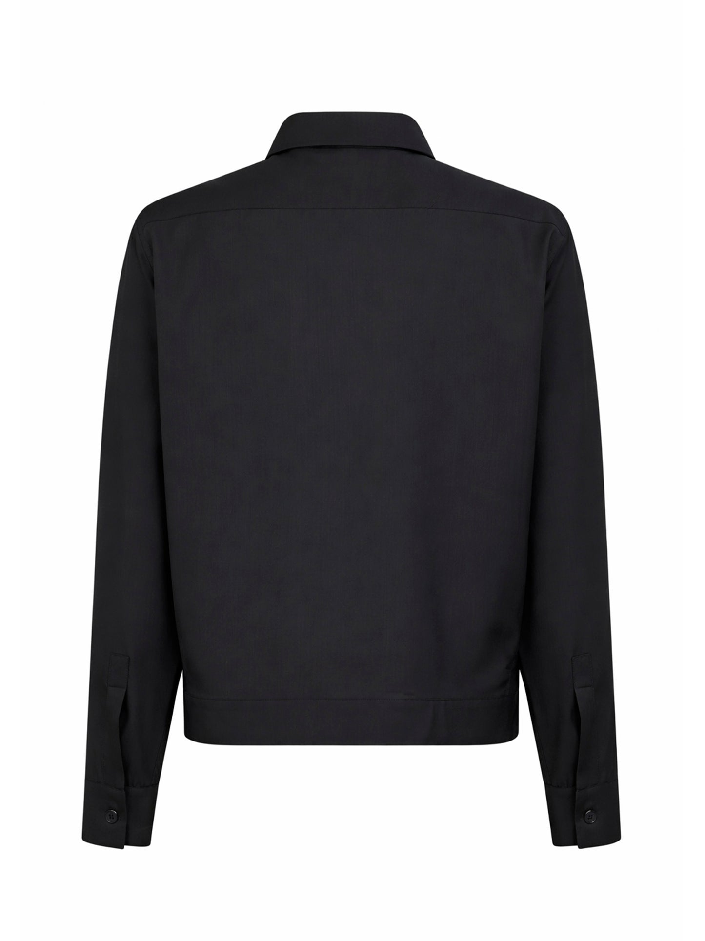 Giacca camicia in misto lana vergine stretch carbone