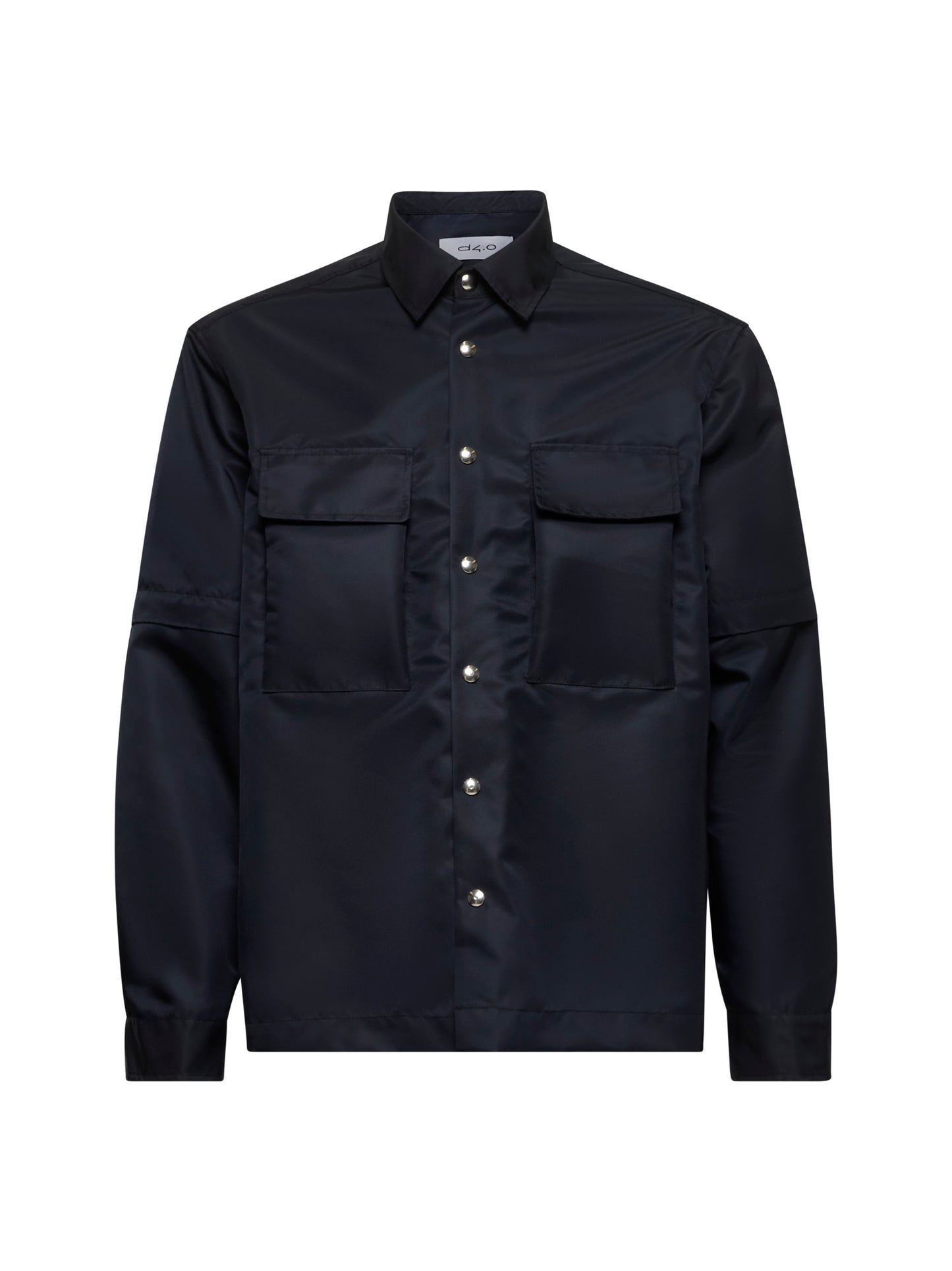 Blue nylon shirt jacket