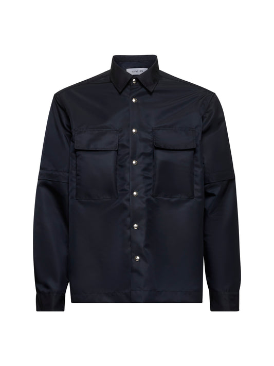 Giacca camicia in nylon blu