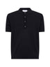 Polo a maniche corte in maglia di misto viscosa nera