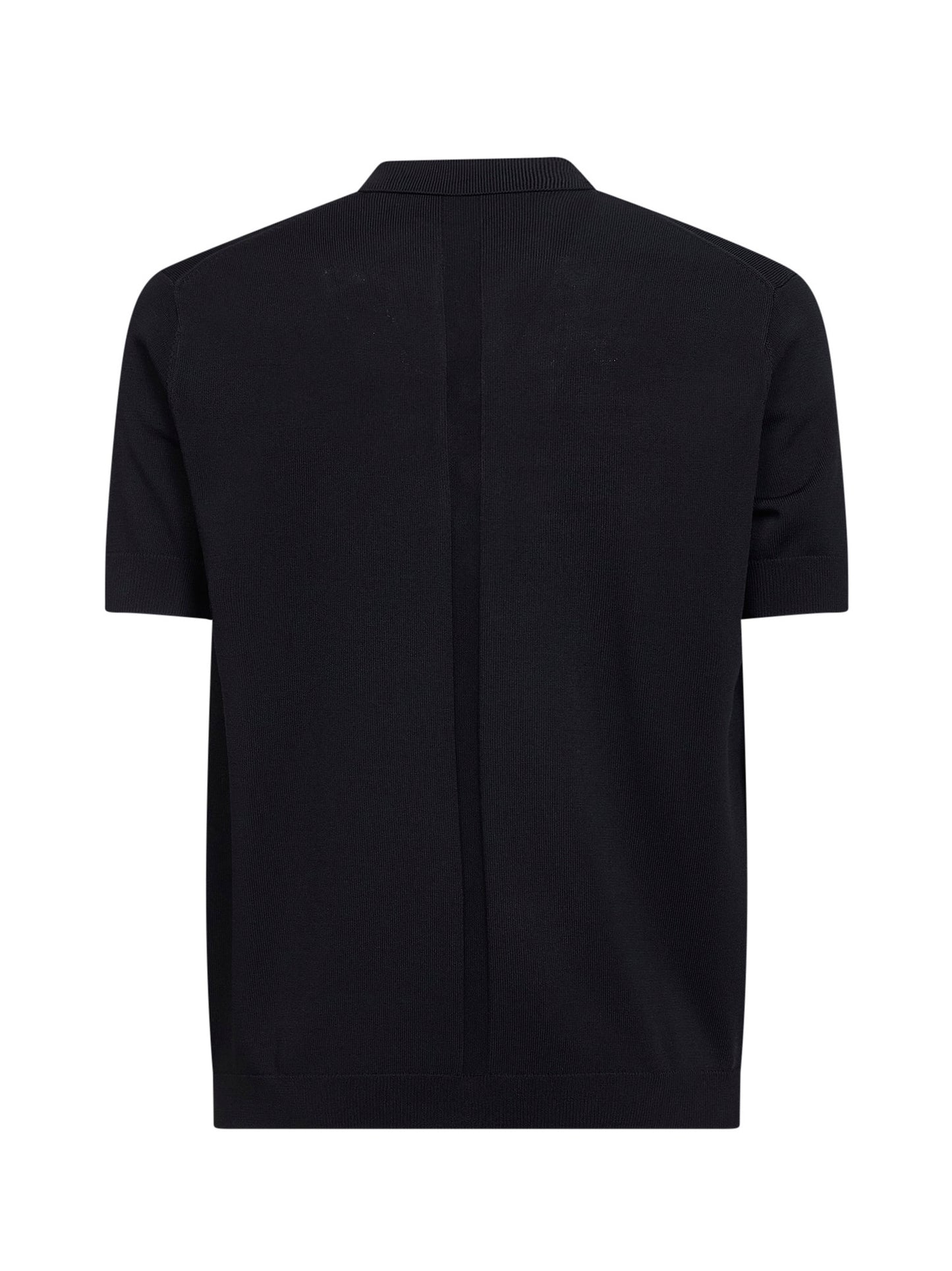 Polo a maniche corte in maglia di misto viscosa nera