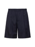 Dark navy stretch virgin wool blend shorts