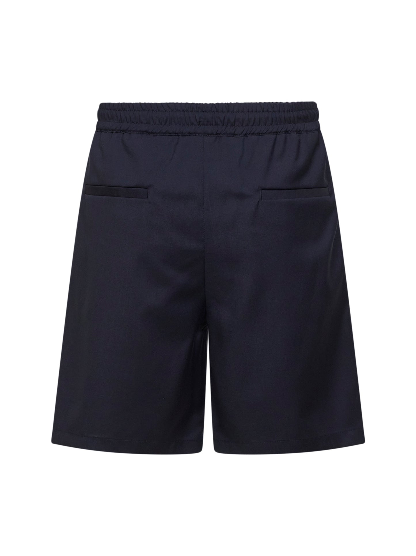 Dark navy stretch virgin wool blend shorts