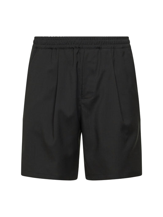 Charcoal stretch virgin wool blend shorts