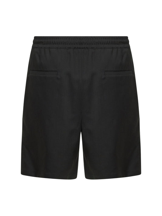 Charcoal stretch virgin wool blend shorts