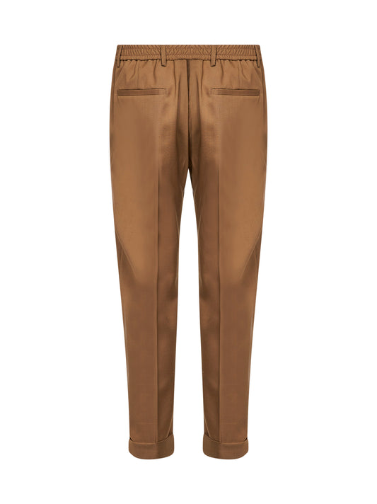 Safari stretch wool blend slim carrot trousers